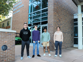  Four students standing in front of Pennsbury High School West