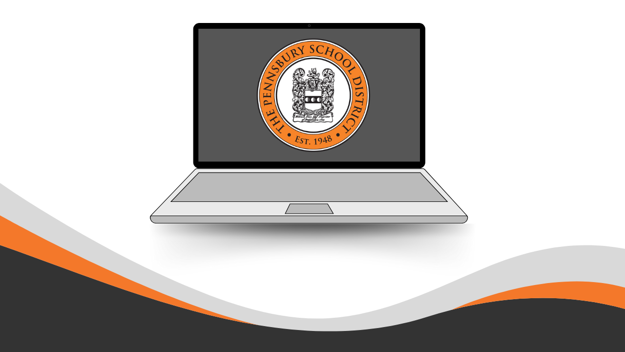 Chromebook with Pennsbury Logo